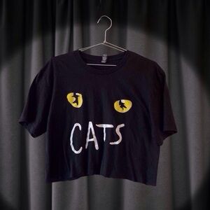 CATS The Musical Cropped Graphic Tee Black | Women’s L Broadway Shirt
